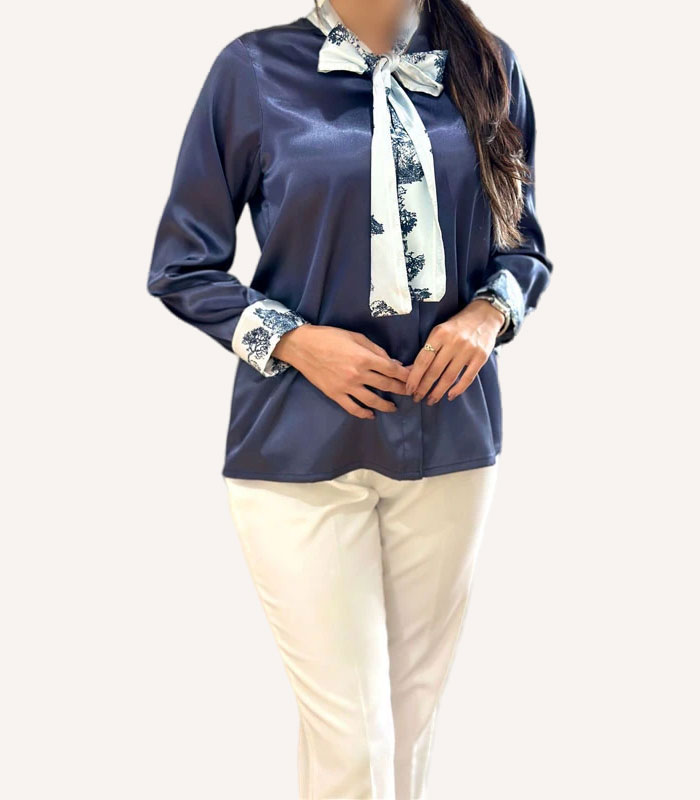 womens-formal-blouse-y25s1m4_navy-blue_casual_image-01-w7h8-blur-bg شومیز زنانه مدل مجلسی شیک | پروشات - Image 1
