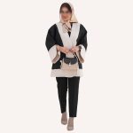 مانتو دو رنگ زنانه مدل مجلسی کلاسیک | پروشات